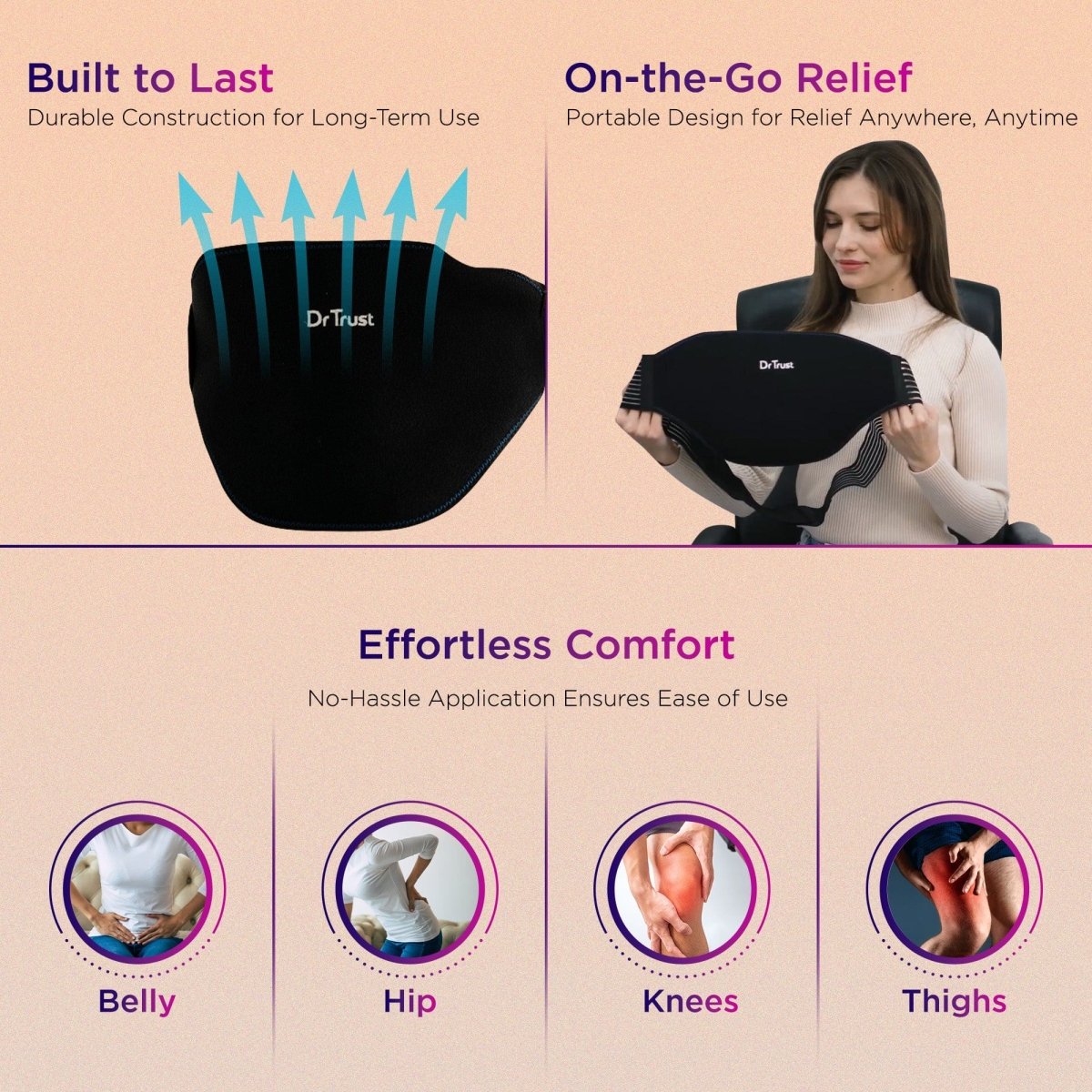 Dr Trust USA Hot Cold Pack for Lower Back (Neoprene Pouch) 326
