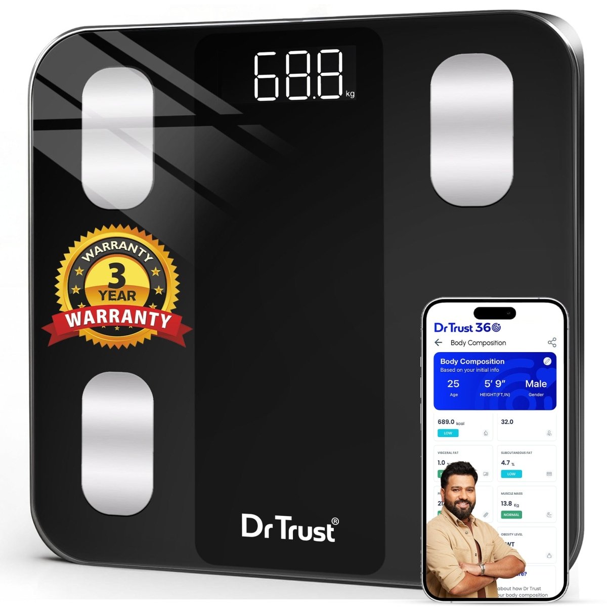 Dr Trust USA Legend Smart Body Fat Analyzer & BMI Weight Machine 526