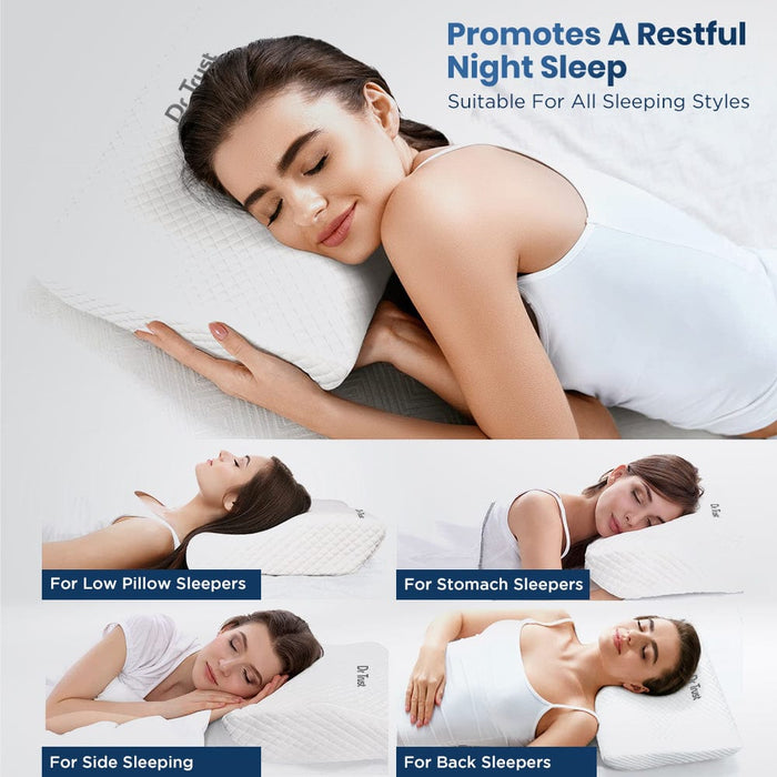 Dr Trust USA Orthopedic Pillow Dr Trust USA Orthopedic Cervical Memory Foam Sleeping Pillow Neck Spine Support 347 (Small)