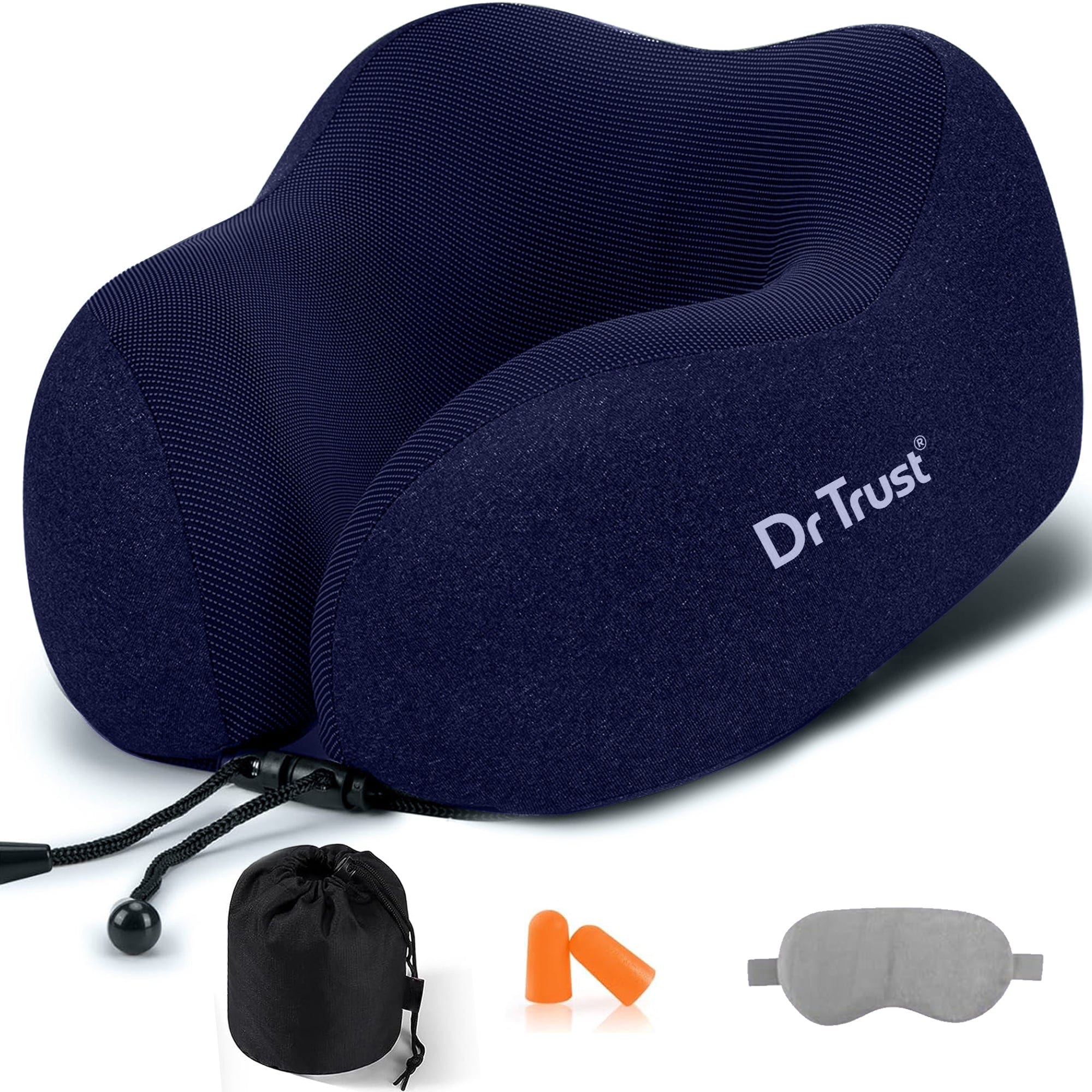 Dr Trust USA Ortho Products Dr Trust USA Neck Pillow for Travelling, Orthopedic Memory Foam Travel Airplane Head Rest Support Cushion For Adults Flights Accessories Aircraft Recommended For Neck Cervical Pain 358