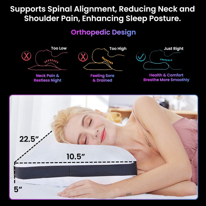 Dr Trust USA Orthopedic Pillow Dr Trust USA Orthopedic Cooling Gel Memory Foam Pillow for Cervical Pain & Neck Pain Relief Soft Contour Cushion Support For Spine Alignment And Back Pain - 356
