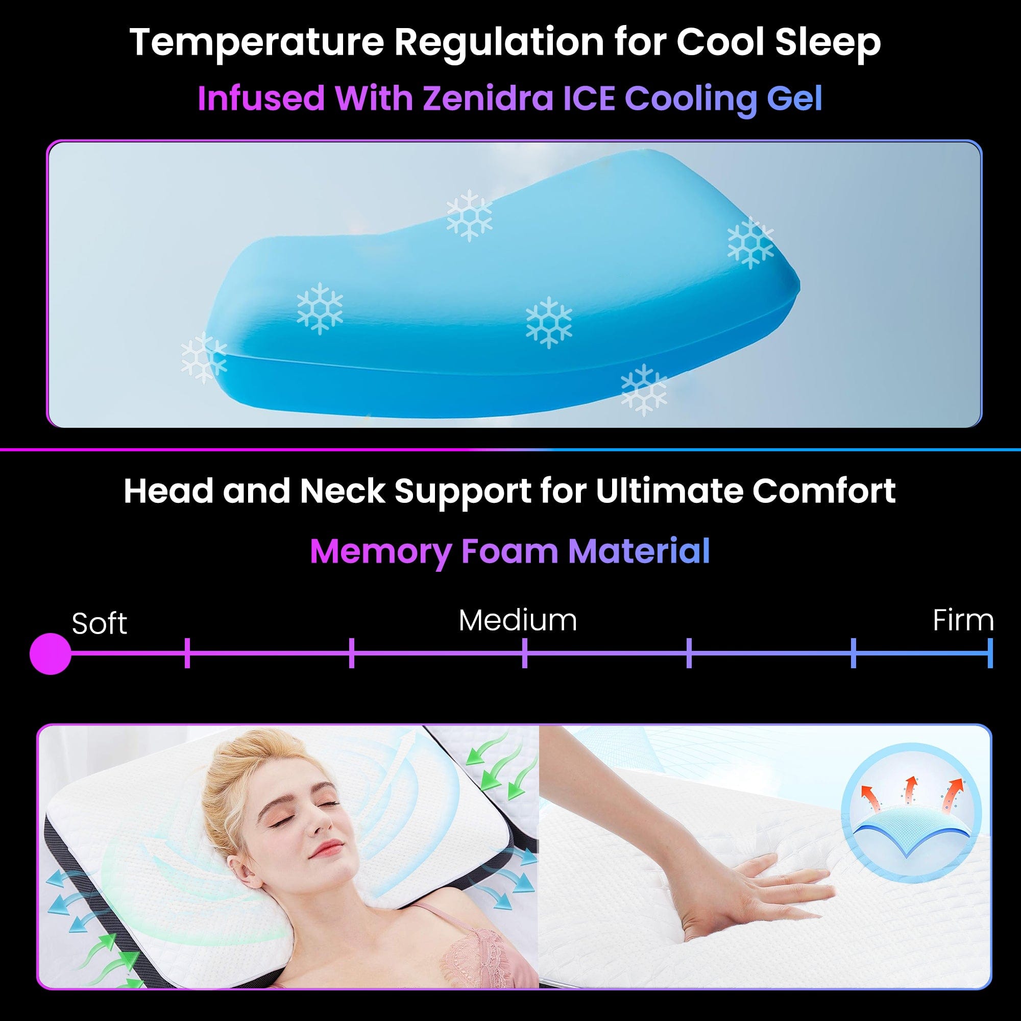 Dr Trust USA Orthopedic Pillow Dr Trust USA Orthopedic Cooling Gel Memory Foam Pillow for Cervical Pain & Neck Pain Relief Soft Contour Cushion Support For Spine Alignment And Back Pain - 356