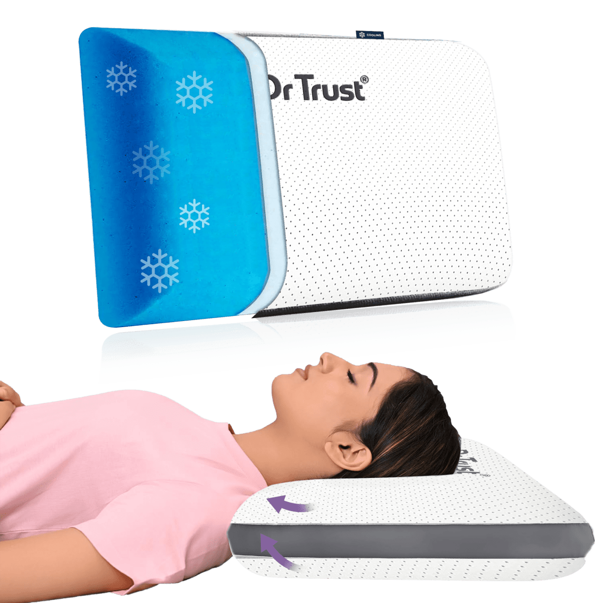 Dr Trust USA Orthopedic Cooling Gel Memory Foam Pillow 356