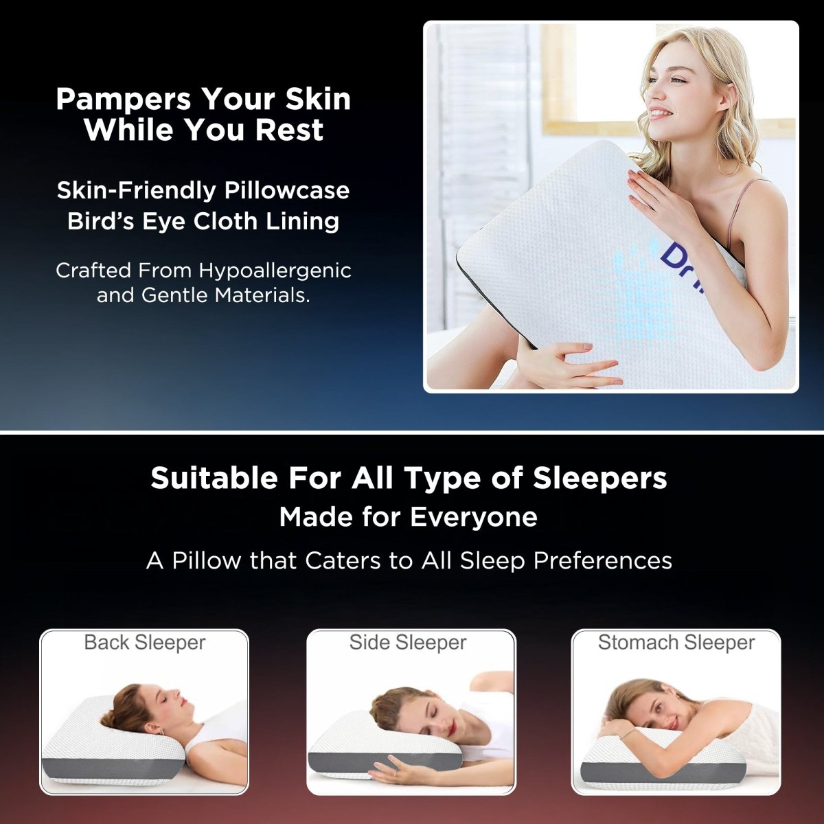 Dr Trust USA Orthopedic Cooling Gel Memory Foam Pillow 356