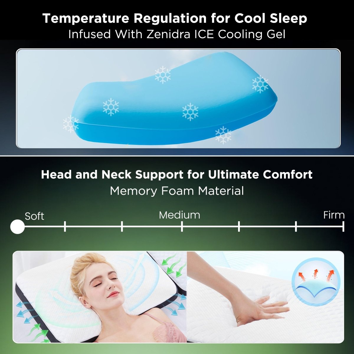 Dr Trust USA Orthopedic Cooling Gel Memory Foam Pillow 356