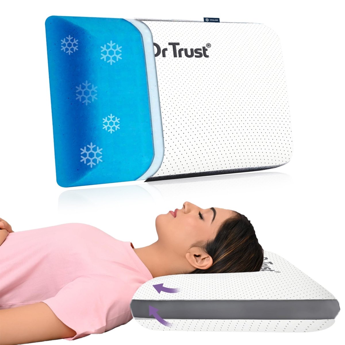 Dr Trust USA Orthopedic Cooling Gel Memory Foam Pillow 356
