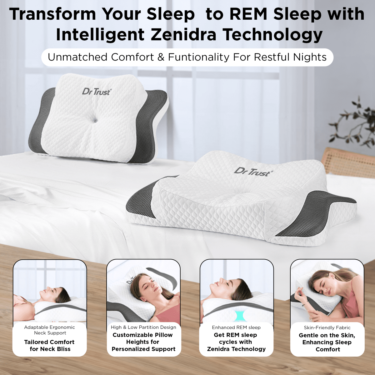 Dr Trust USA Orthopedic Memory Foam Cervical Pillow 361