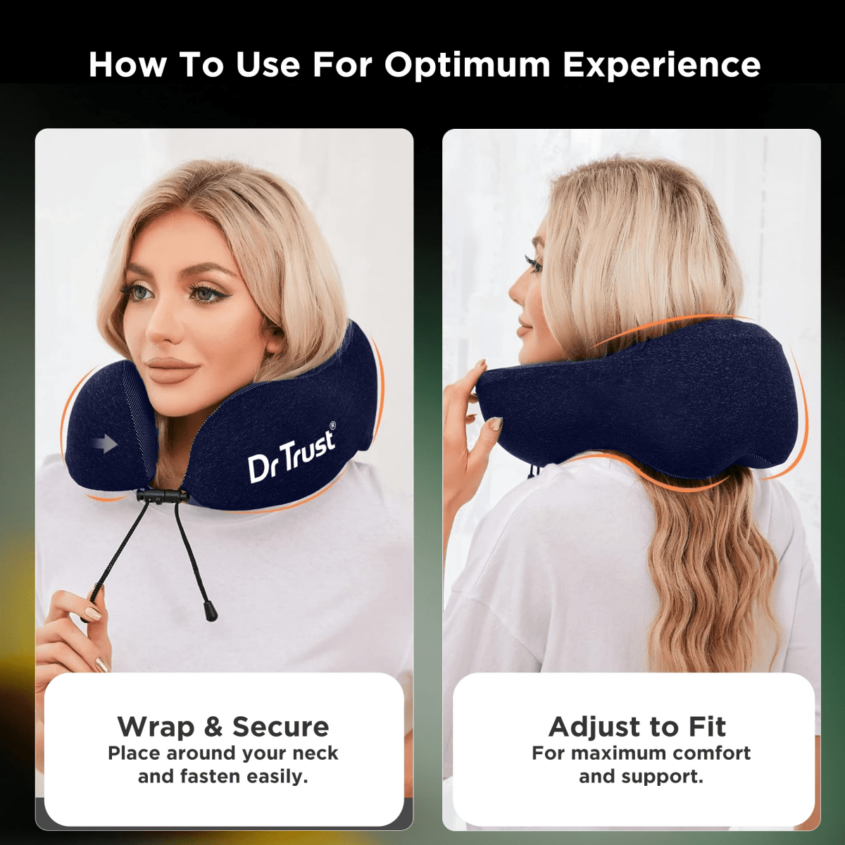 Dr Trust USA Orthopedic Memory Foam Travel Neck Pillow 358