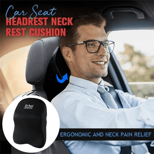Dr Trust USA car neck pillow Dr Trust USA Orthopedic Neck Rest Headrest Memory Foam Car Pillow Ergonomic Contour Automobile Seat and Office Chair Back Support Cushion Large 357 (Pack of 1)