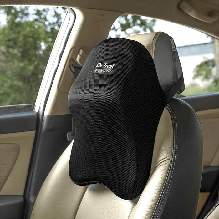 Dr Trust USA car neck pillow Dr Trust USA Orthopedic Neck Rest Headrest Memory Foam Car Pillow Ergonomic Contour Automobile Seat and Office Chair Back Support Cushion Large 357 (Pack of 1)