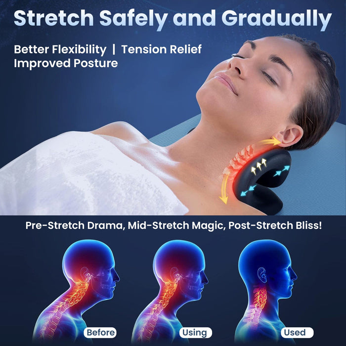 Dr Trust USA Ortho Products Dr Trust USA Cervical Traction Device and Stretcher for Neck Pain Relief, Shoulder Relaxer, c Spine Alignment and Pressure Relief Neck Support with Heat Pad - 352