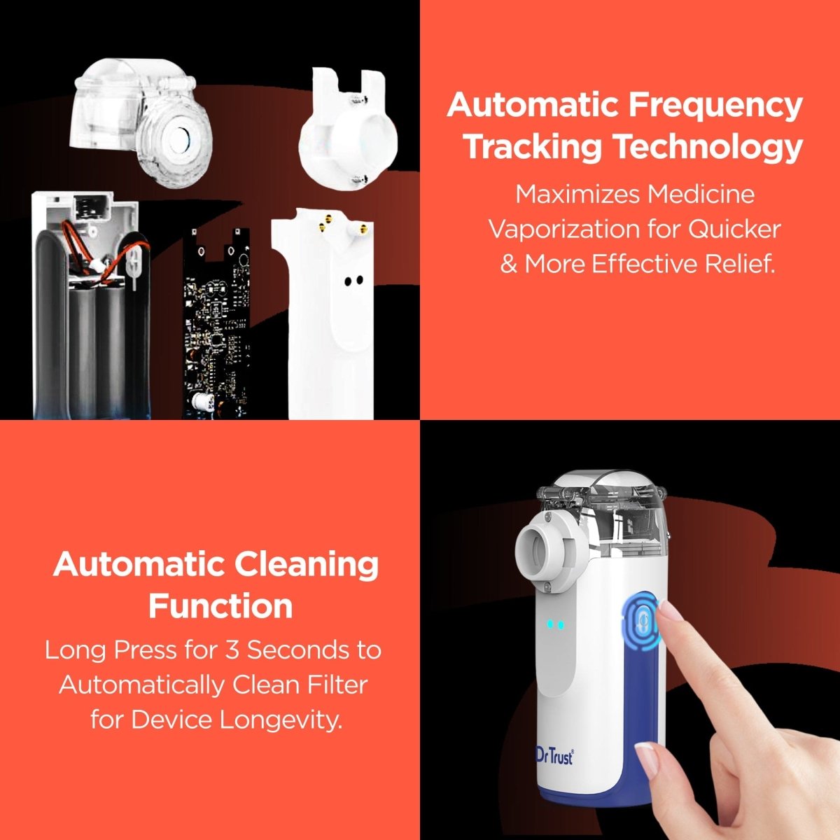 Dr Trust USA Portable Rechargeable Mesh Nebulizer 410