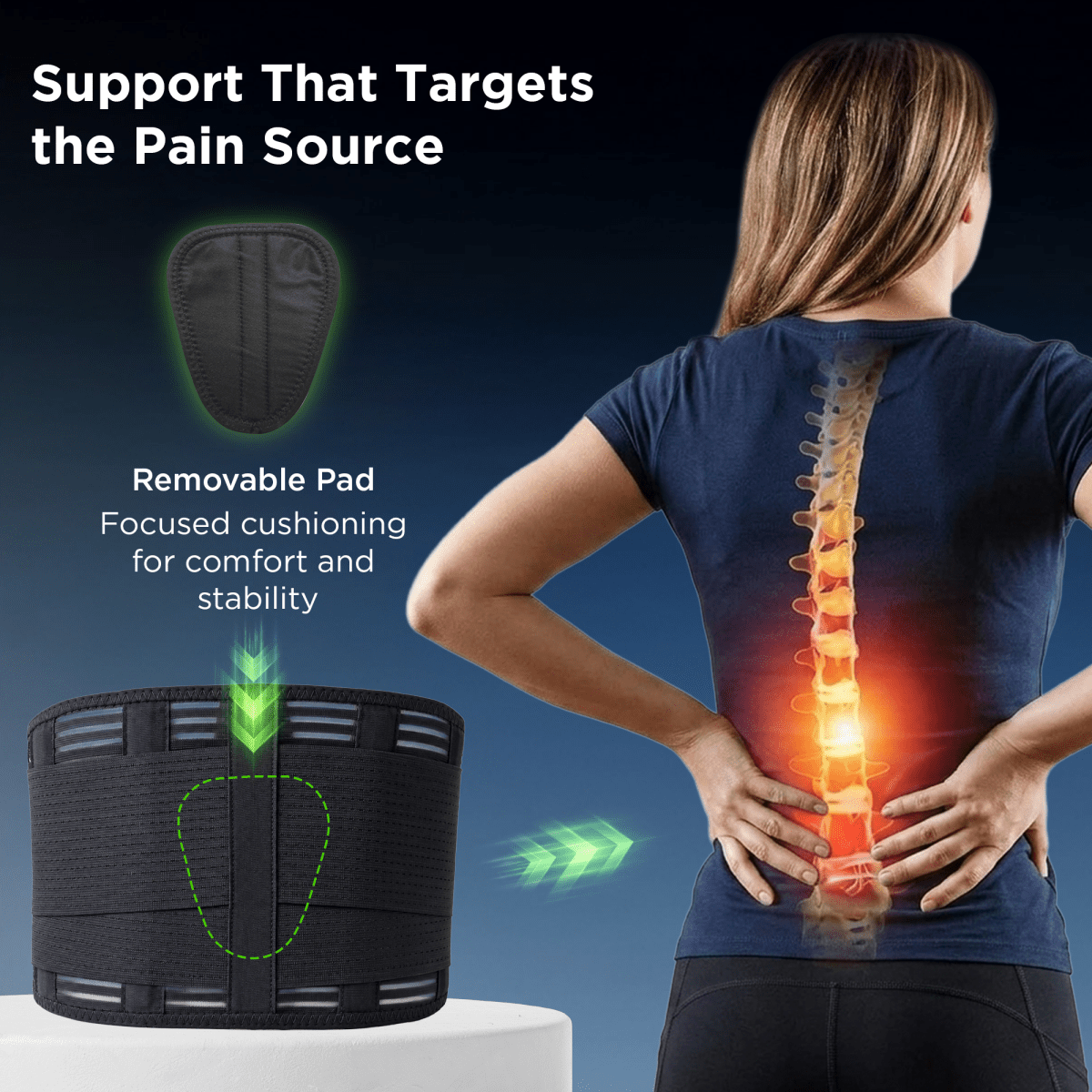 Dr Trust USA PRO Lumbar Sacral (LS) Belt 4005 Orthopaedic Lower Back Support Belt with Removable Lumbar Pad, Adjustable Compression Brace for Back Pain Relief, Men & Women (S/M/L/XL)