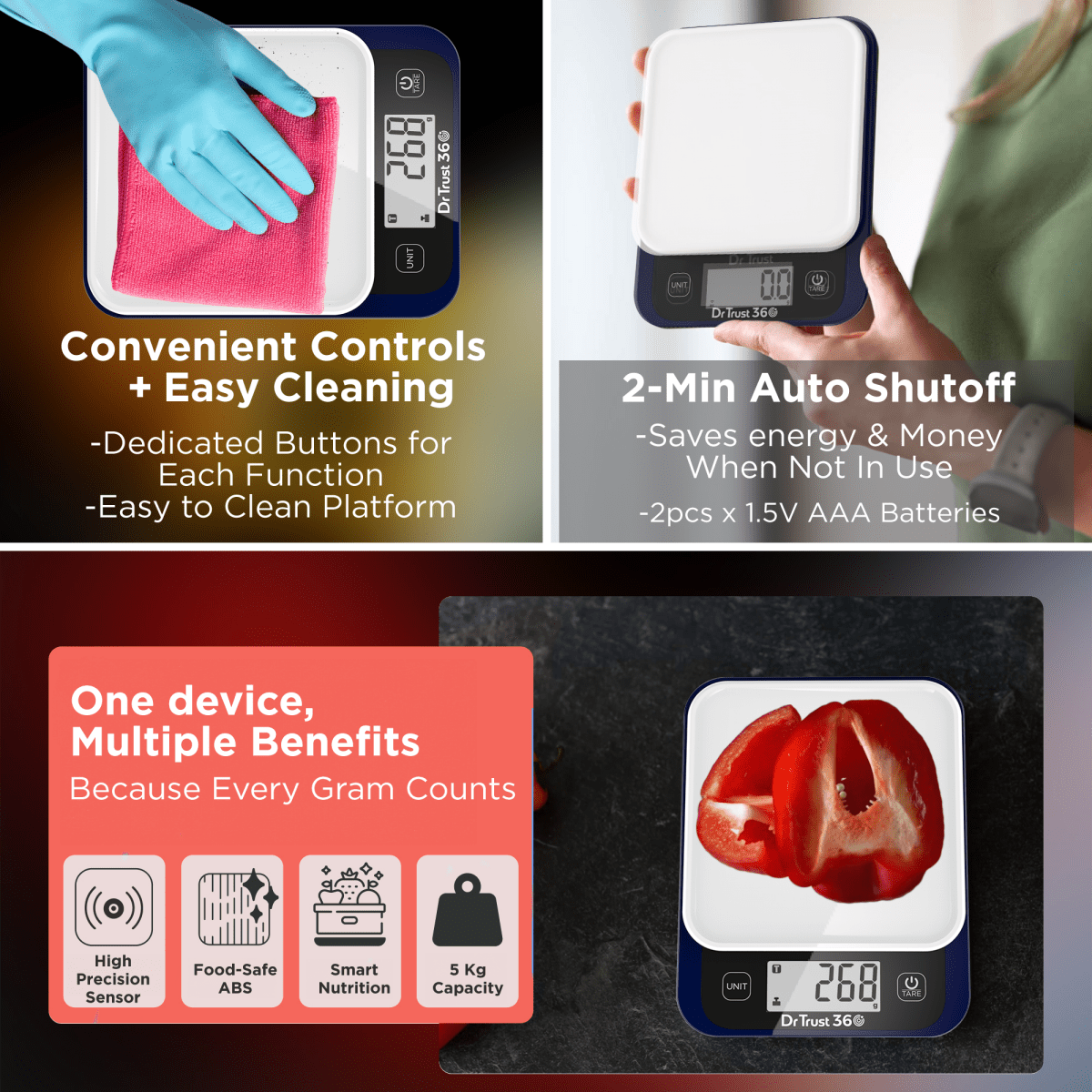 Dr Trust USA Smart Nutrition Food Kitchen Scale with App 530