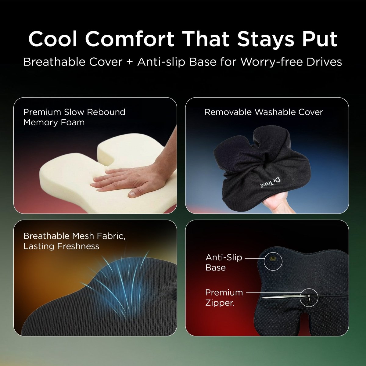 Dr Trust USA Sportivo Car seat Cushion 3203