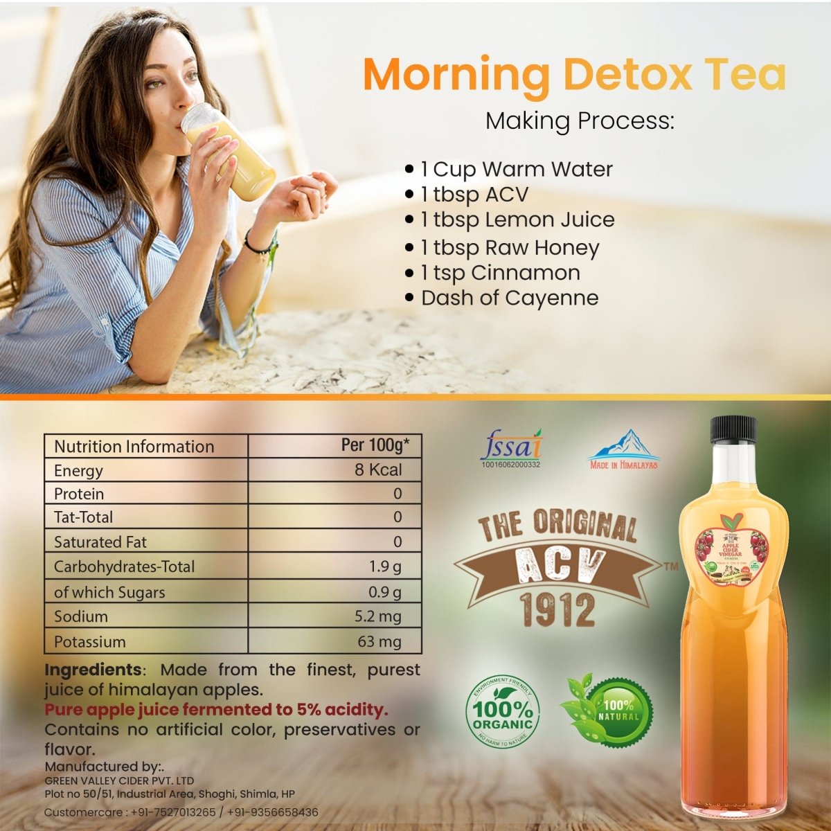 Dr Trust USA Trunature Raw Organic Apple Cider Vinegar 704 (750 Ml) (Expiry April 2026)