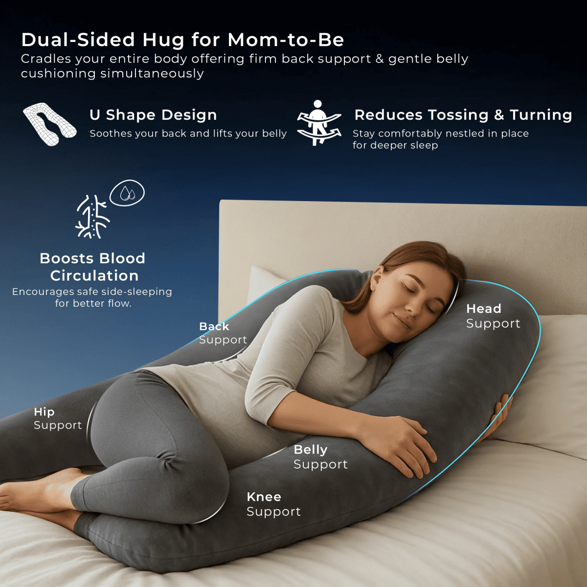Dr Trust USA U Shape Pregnancy Pillow 3214