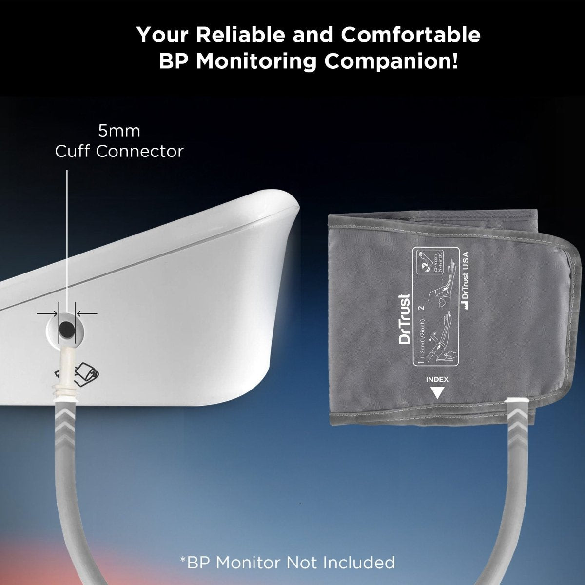 Dr Trust USA Upper Arm BP Monitor Cuff 129 (22 - 42 cm)