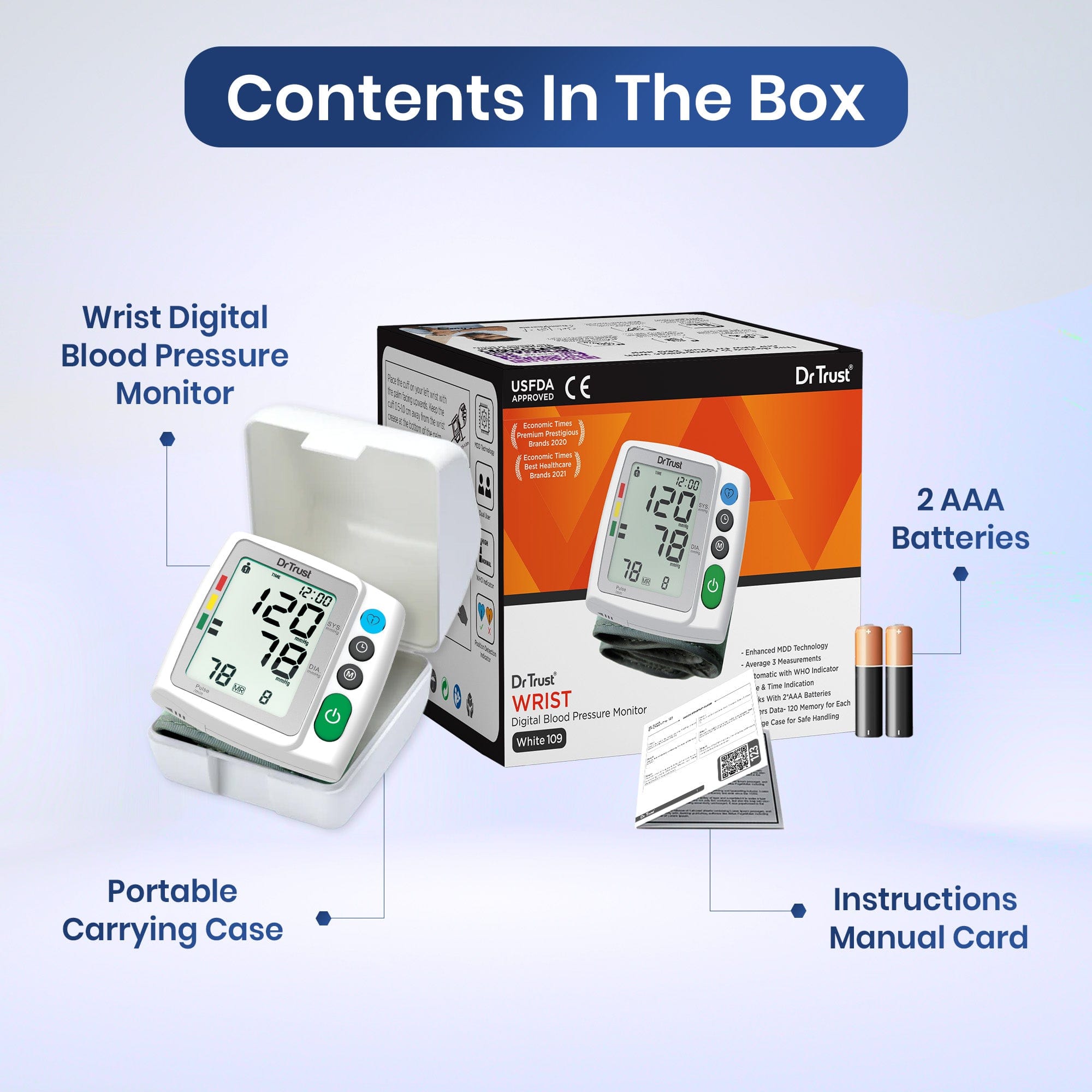 Dr Trust USA Blood Pressure Monitor Dr Trust USA Wrist BP 109