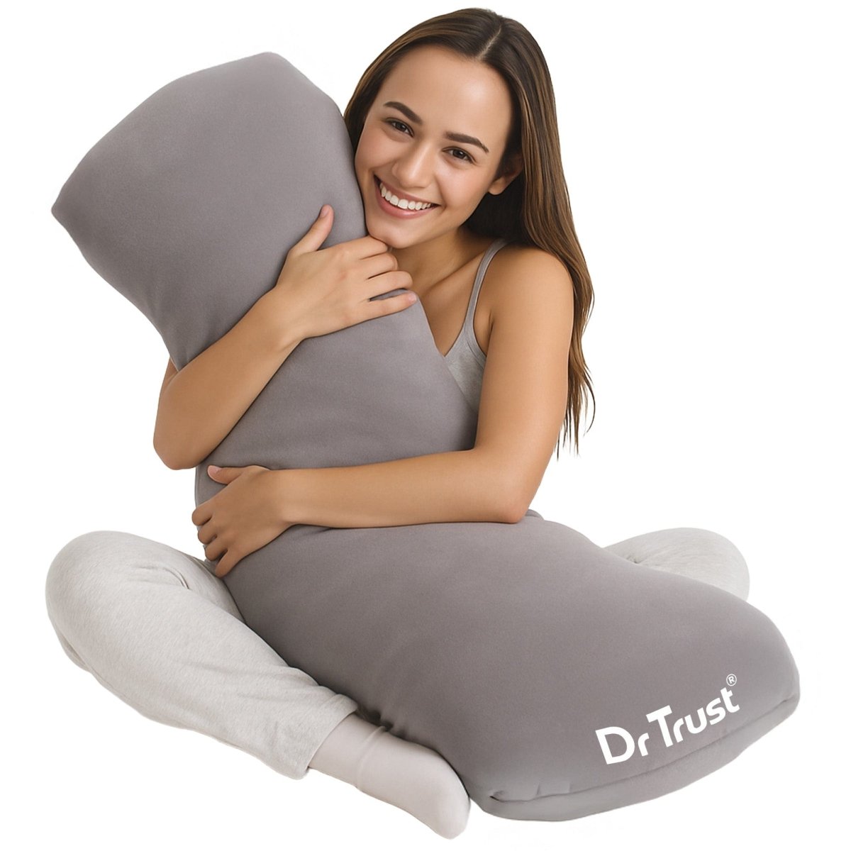 Dr Trust USA Yawnicorn Cuddle Pillow (L Size, Grey) 398