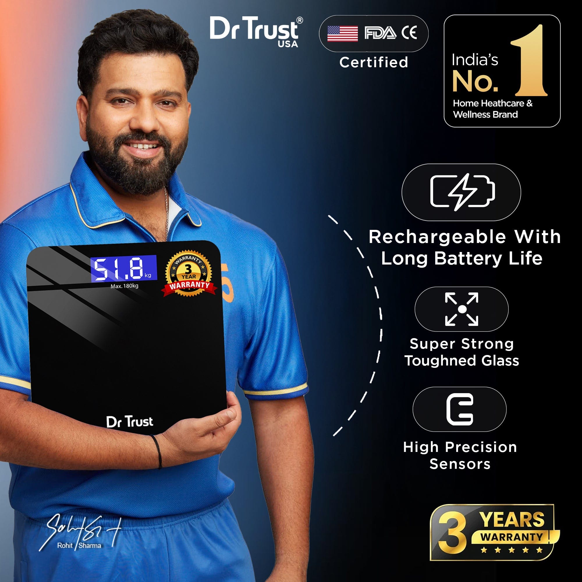 Dr Trust USA Weighing Scale not body fat Dr Trust USA Zen Rechargeable Digital Personal Scale Weighing Machine 503