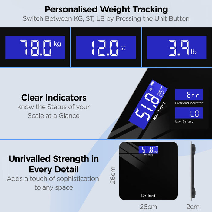 Dr Trust USA Weighing Scale not body fat Dr Trust USA Zen Rechargeable Digital Personal Scale Weighing Machine 503