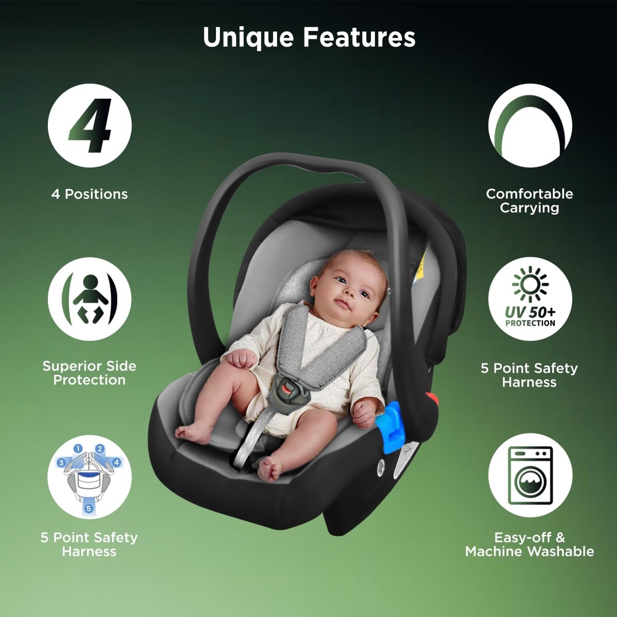 Trumom USA Infant Baby Car Seat, Carry Cot, Rocker 2007 (0-13 kgs)