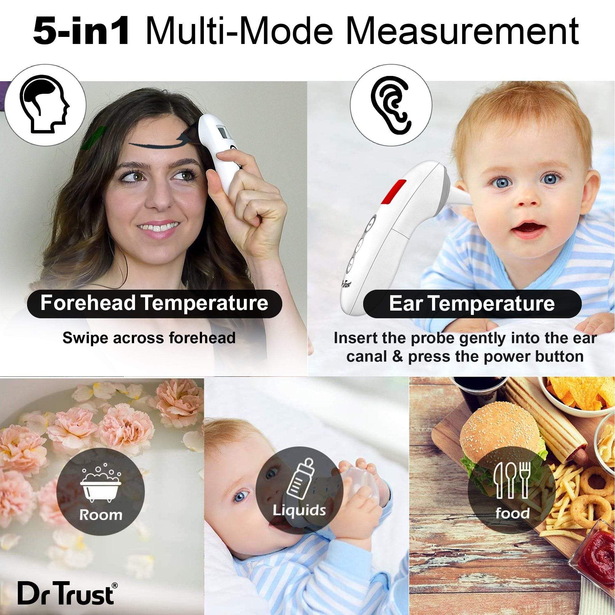 Dr Trust USA Handy Infrared Forehead & Ear Thermometer 607 PRO | Dr Trust.