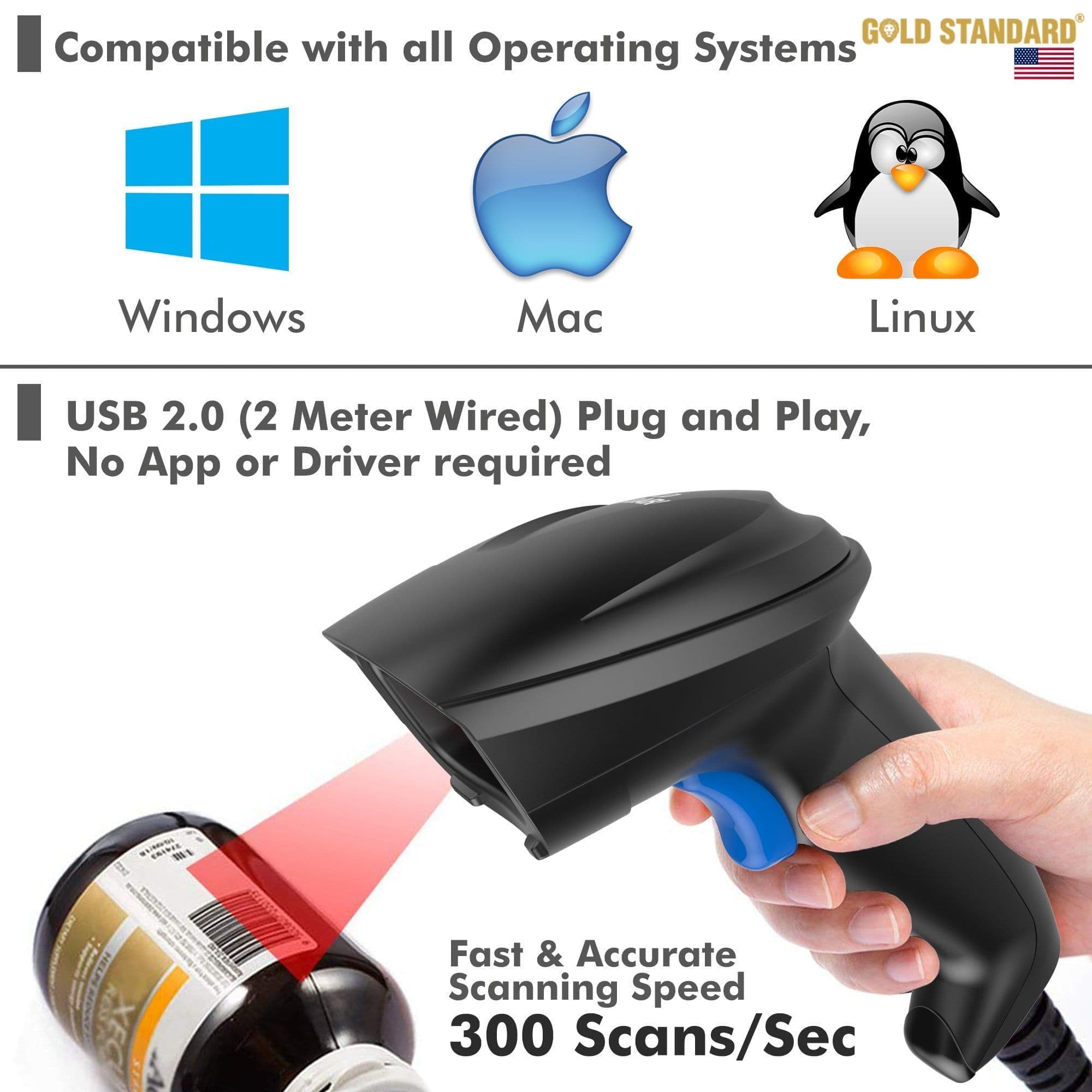 Goldstandard USA Barcode Scanner 3005 | Dr Trust.