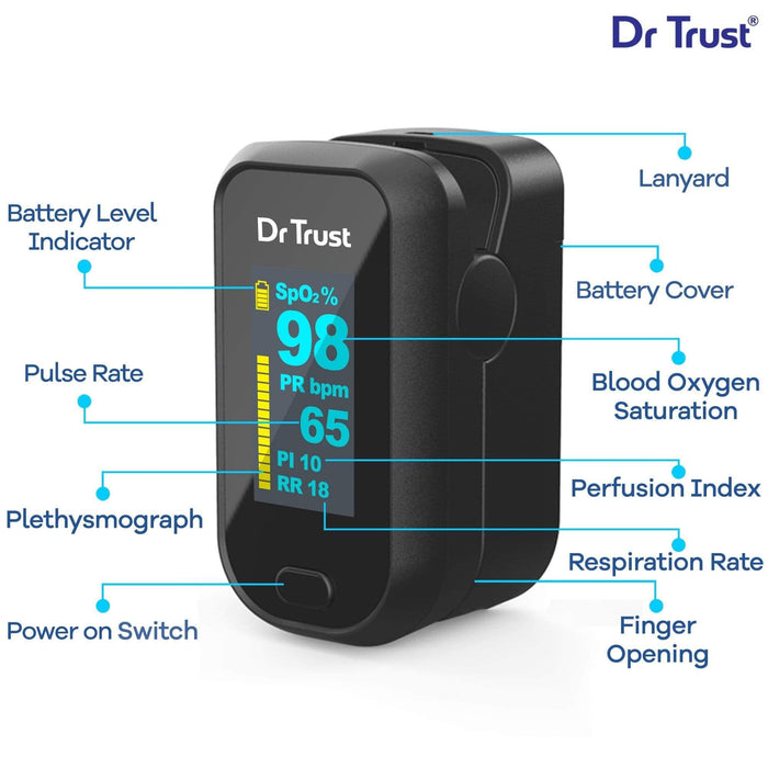 Dr Trust USA Finger Tip Pulse Oximeter Professional 210 Oxygen Check | Dr Trust.