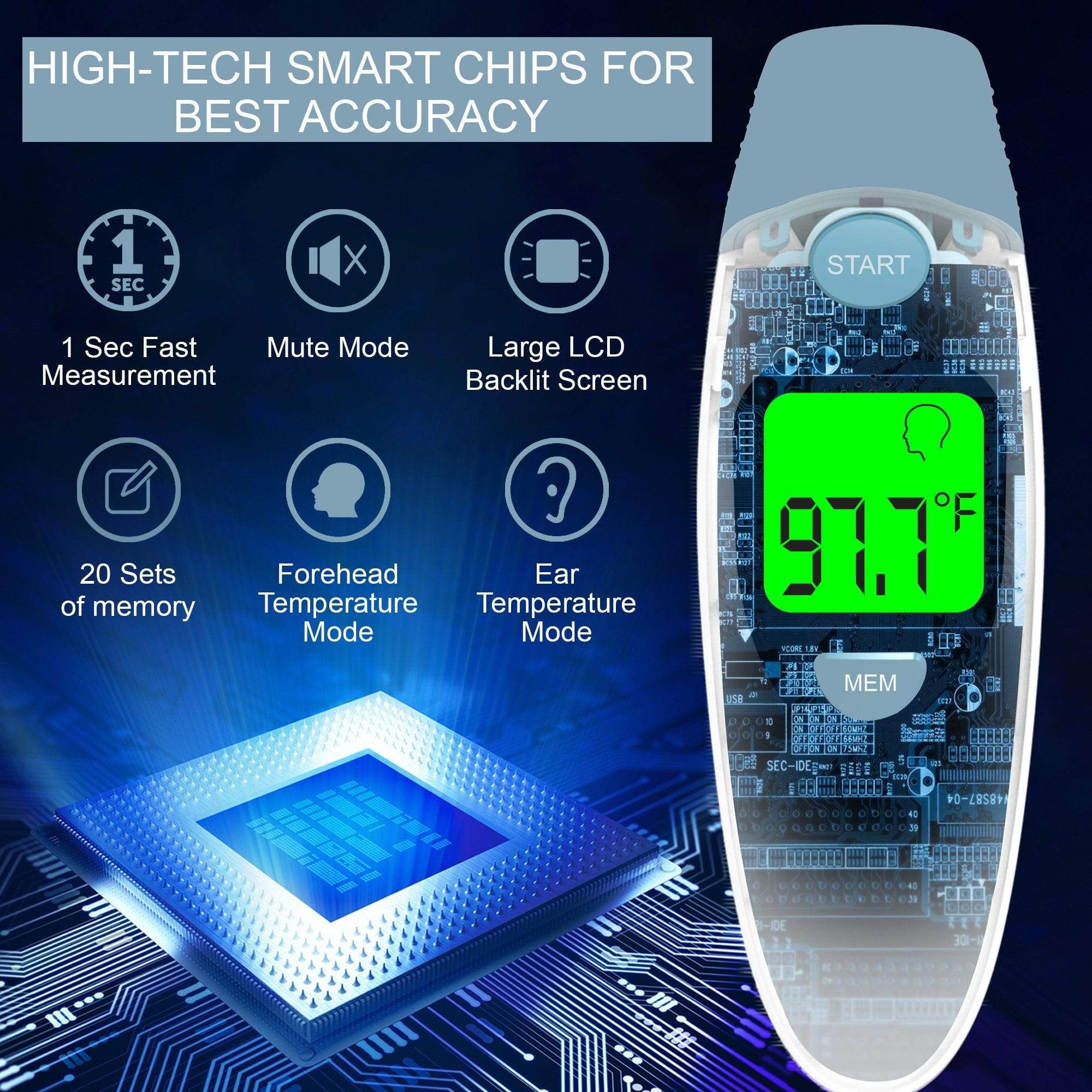 Dr Trust USA Instascan Infrared Forehead & Ear Thermometer | Dr Trust.