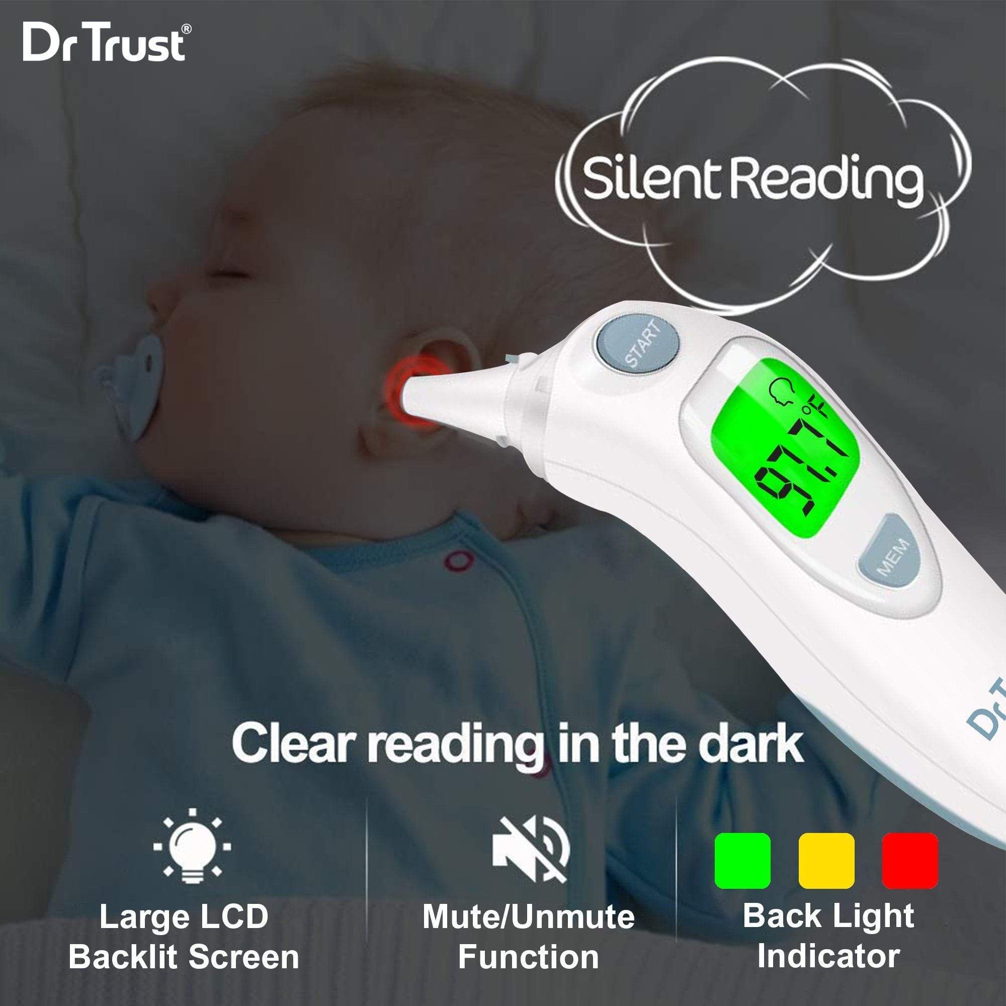 Dr Trust USA Instascan Infrared Forehead & Ear Thermometer | Dr Trust.