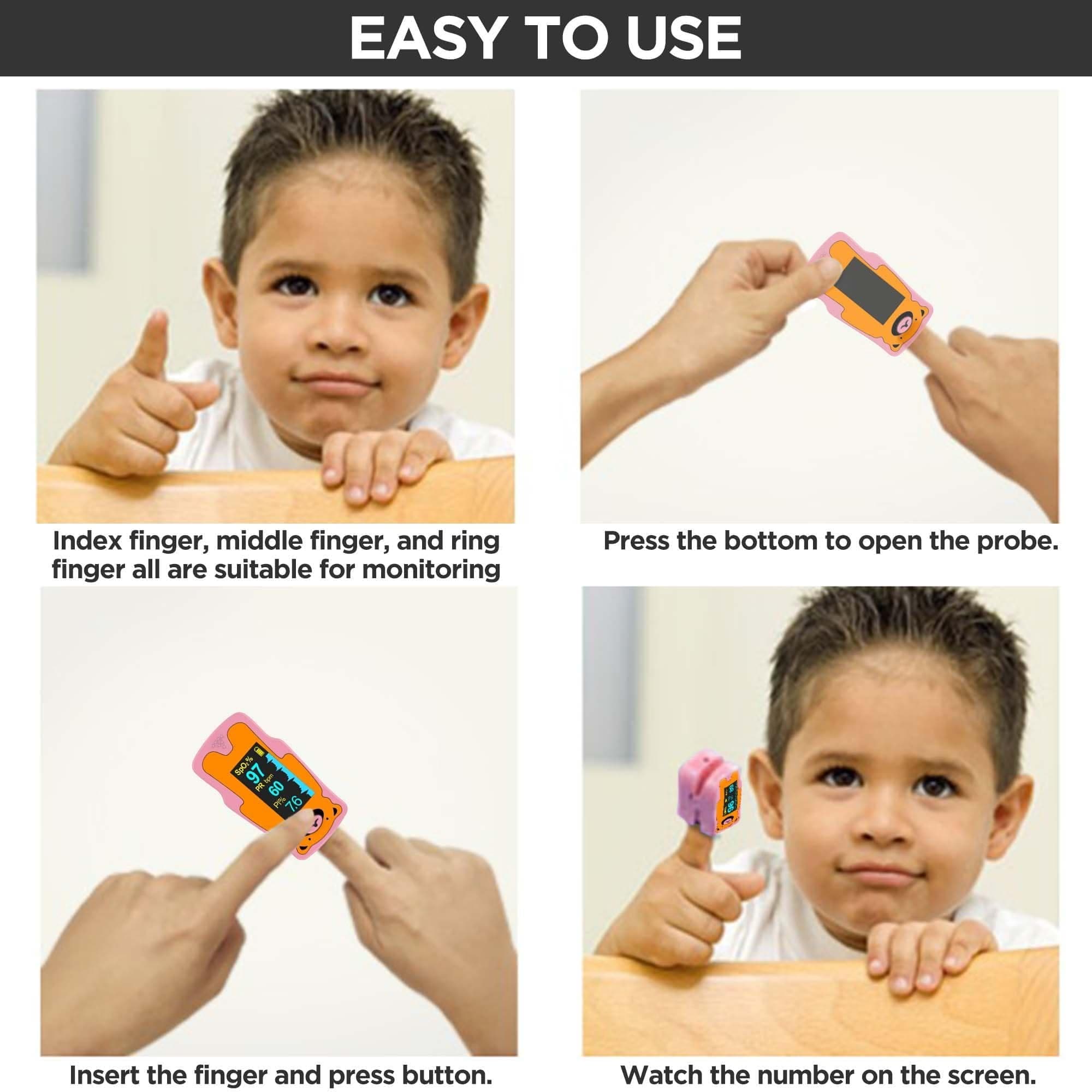 Dr Trust USA Pediatric Pulse Oximeter for Children 216 (Pink) | Dr Trust.