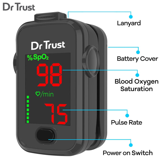 Dr Trust USA Pulse Oximeter 215 (Black) | Dr Trust.