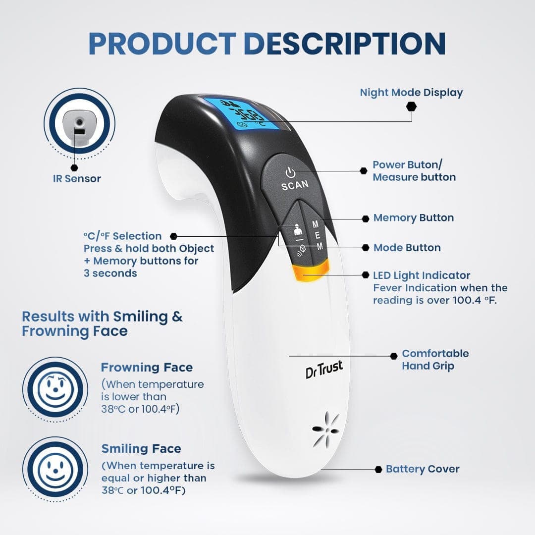 Dr Trust USA t3 Dr Trust USA IR Non Contact Infrared Thermometer 611