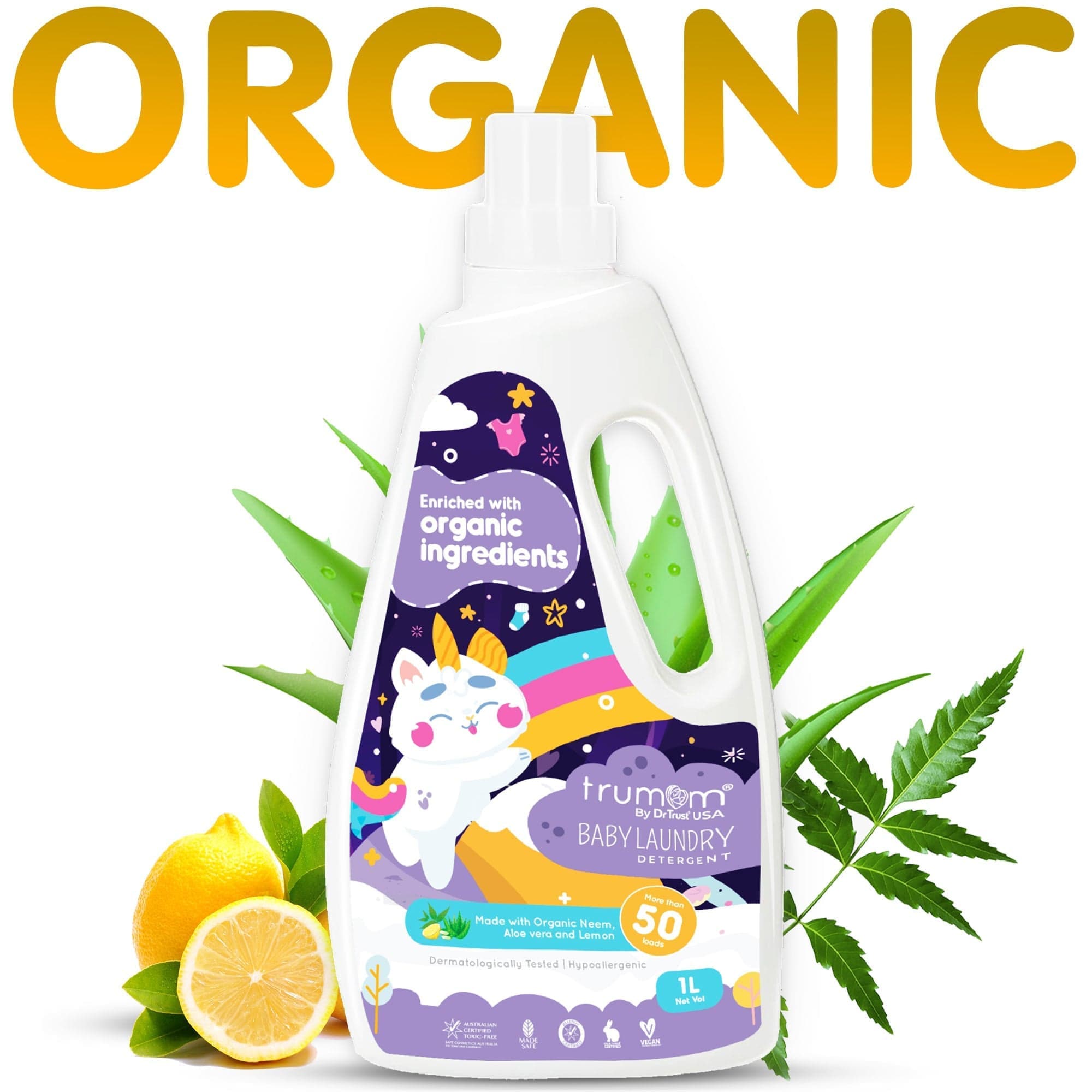 Dr Trust USA Trumom organic Trumom USA ORGANIC Baby Laundry Detergent 1 LITER - Australian Made safe certified, toxins and chemical free