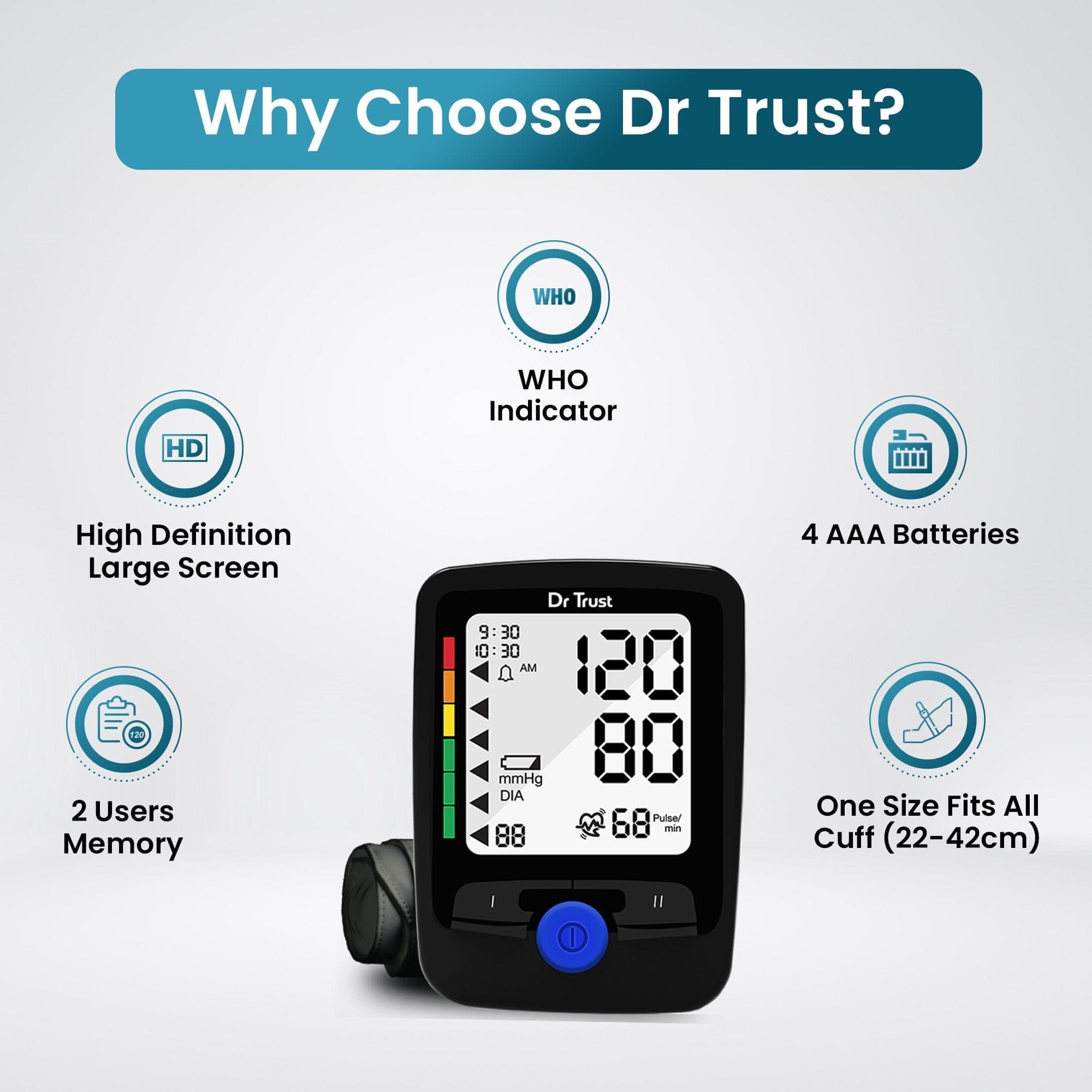 Dr Trust USA Blood Pressure Monitor Dr Trust USA Blood Pressure Monitor (Arm type) BP Monitor 120
