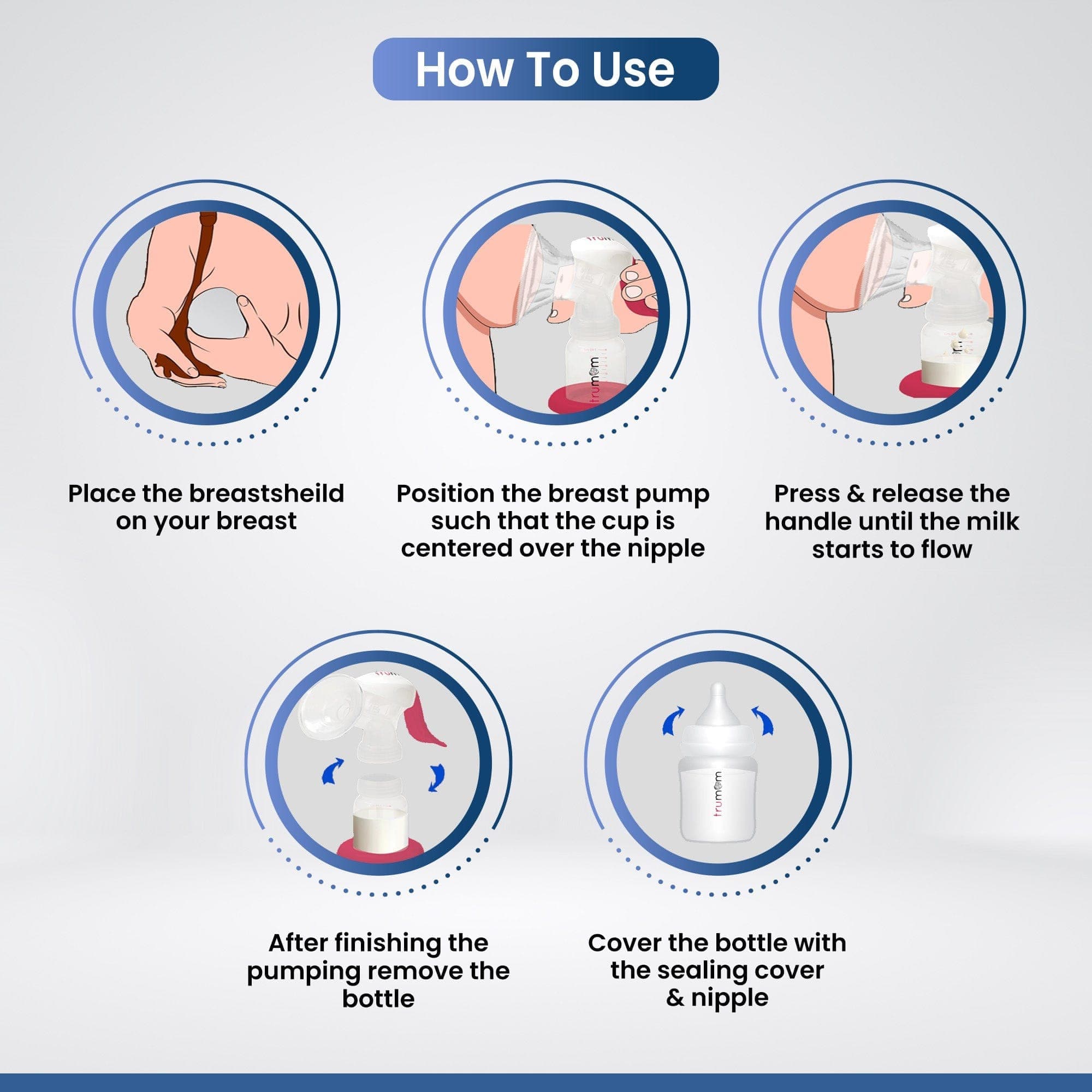 Dr Trust USA Breast Pump Trumom USA Manual Comfort Baby Breast milk Breast Pump 2004 with Temperature Indicator Ring - Manual  (Pink)