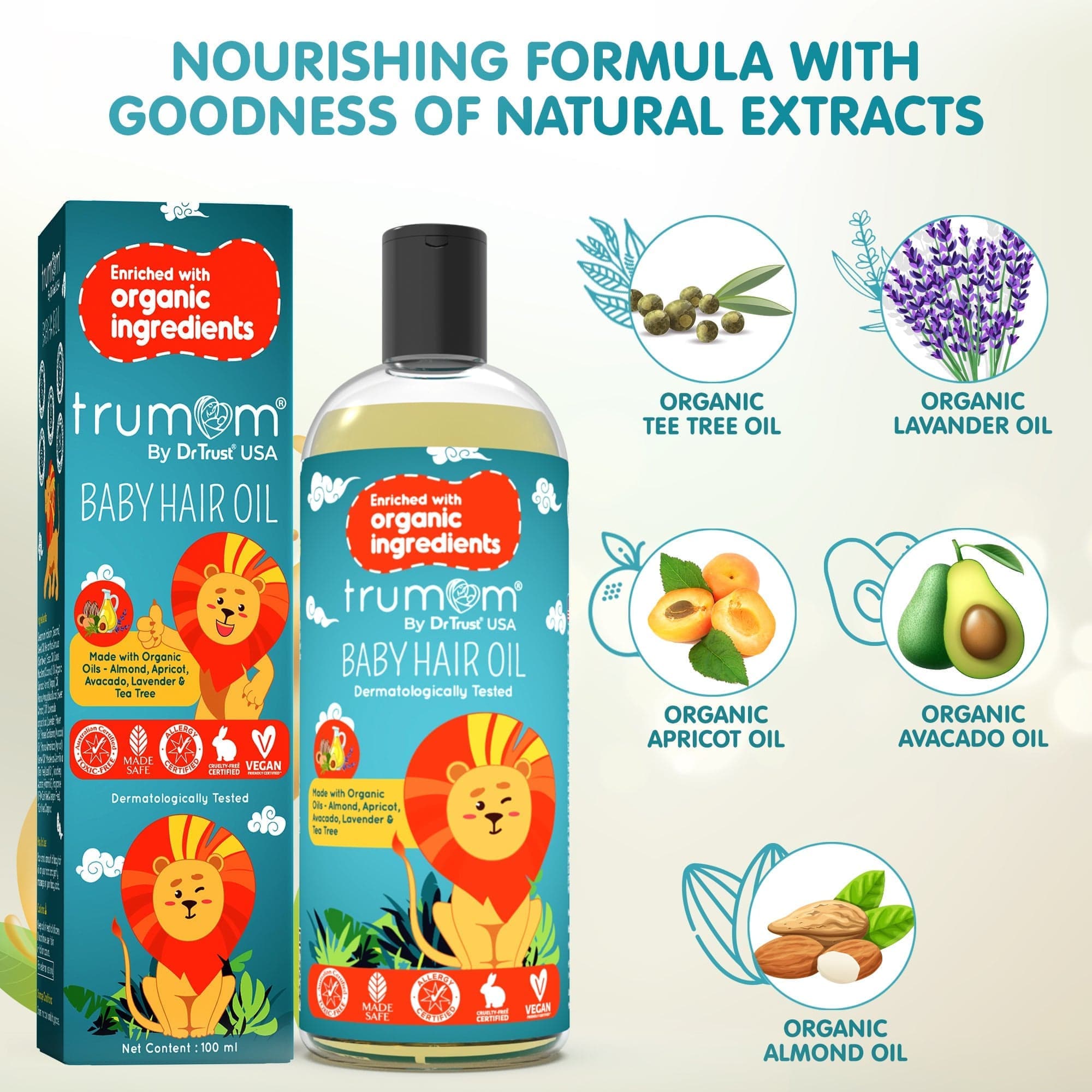 Dr Trust Trumom organic Trumom USA ORGANIC Hair Oil 100 ml - Australian Made Safe Certified, Toxins & Harmful Chemical Free 2017