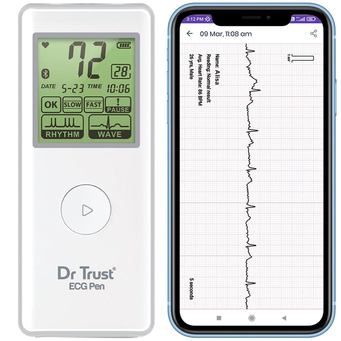 Dr Trust USA ecg Dr Trust USA Portable Bluetooth ECG EKG Electrocardiogram Test Machine 1201