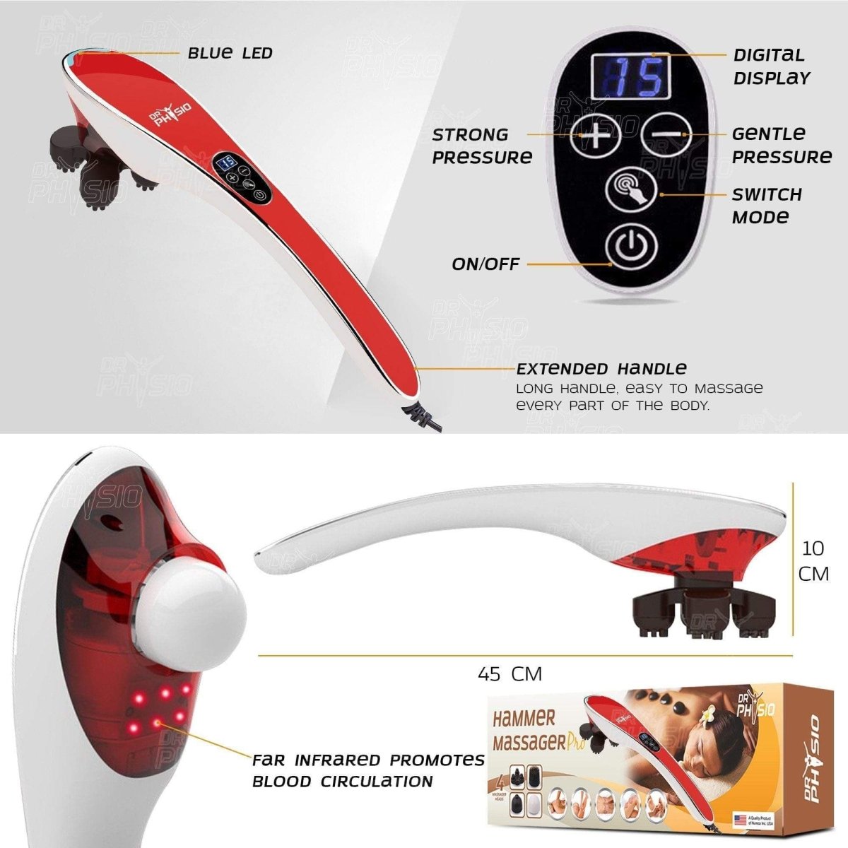Dr Physio USA Hammer Pro Body Massager 1005 (Red)