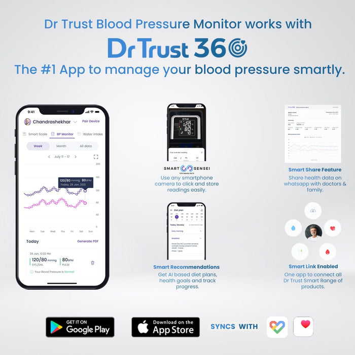 Dr Trust USA Blood Pressure Monitor Dr Trust USA A-One Galaxy Digital Blood Pressure Monitor BP Machine 106