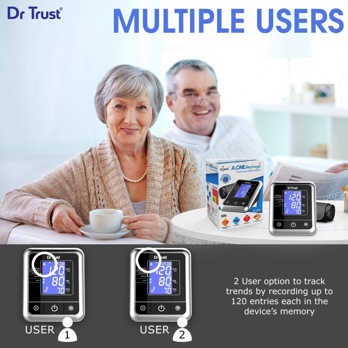 Dr Trust USA A-one Rechargeable Digital BP Monitor