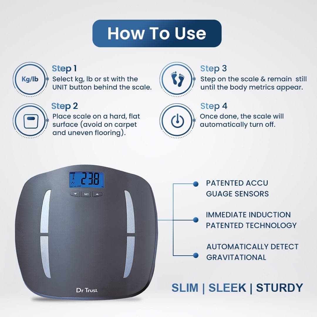 Dr Trust USA Weighing Scale Dr Trust USA Absolute Fitness Body Composition Monitor Weighing Machine 504