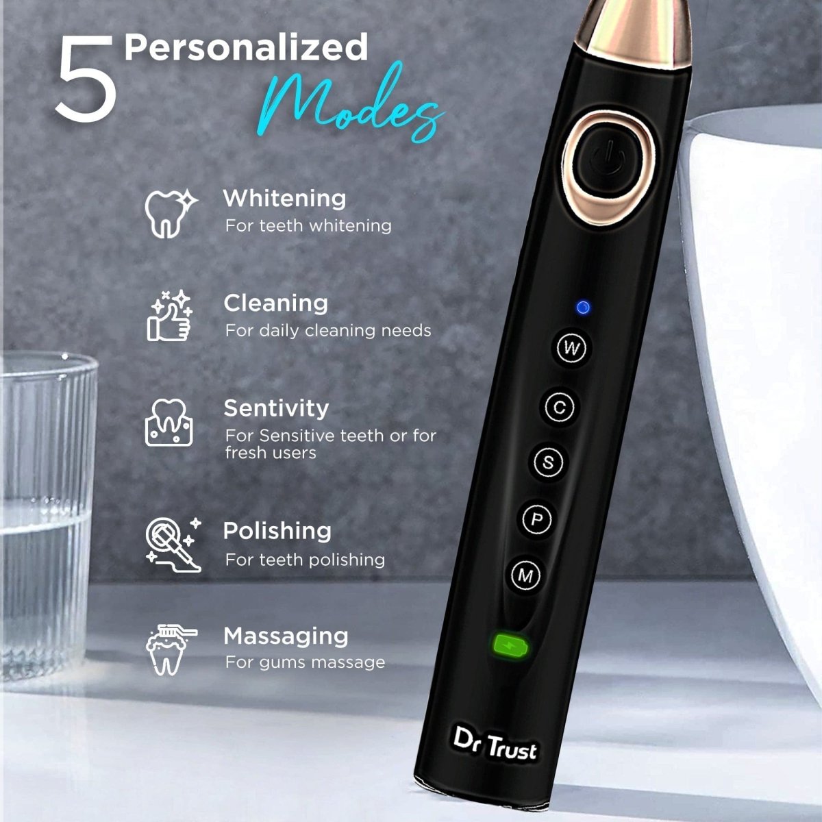 Dr Trust USA Aquacare® Sonic Electric Toothbrush 320