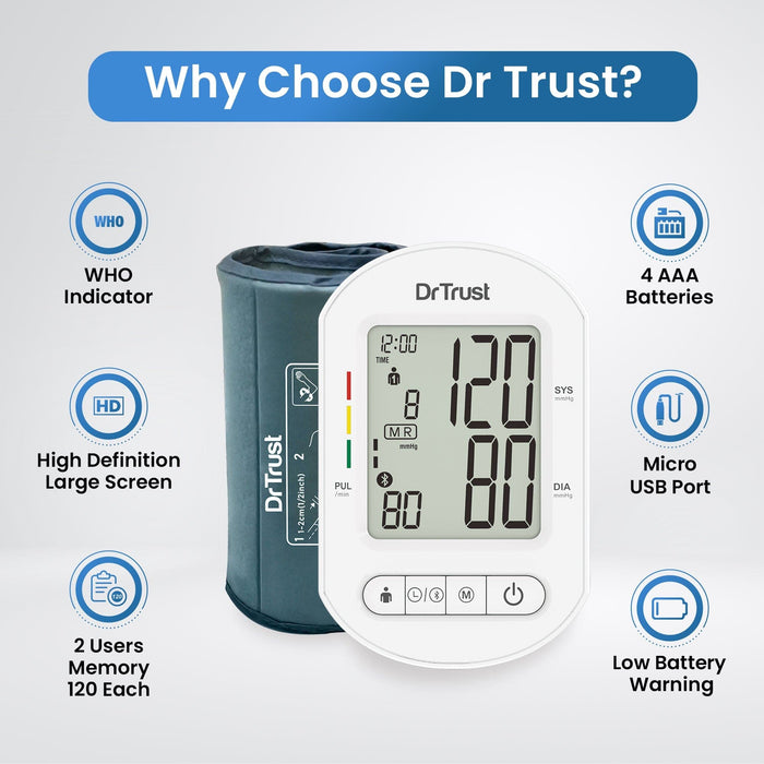 Dr Trust USA Blood Pressure Monitor Dr Trust USA Blood Pressure Monitor Core Model with Bluetooth 124