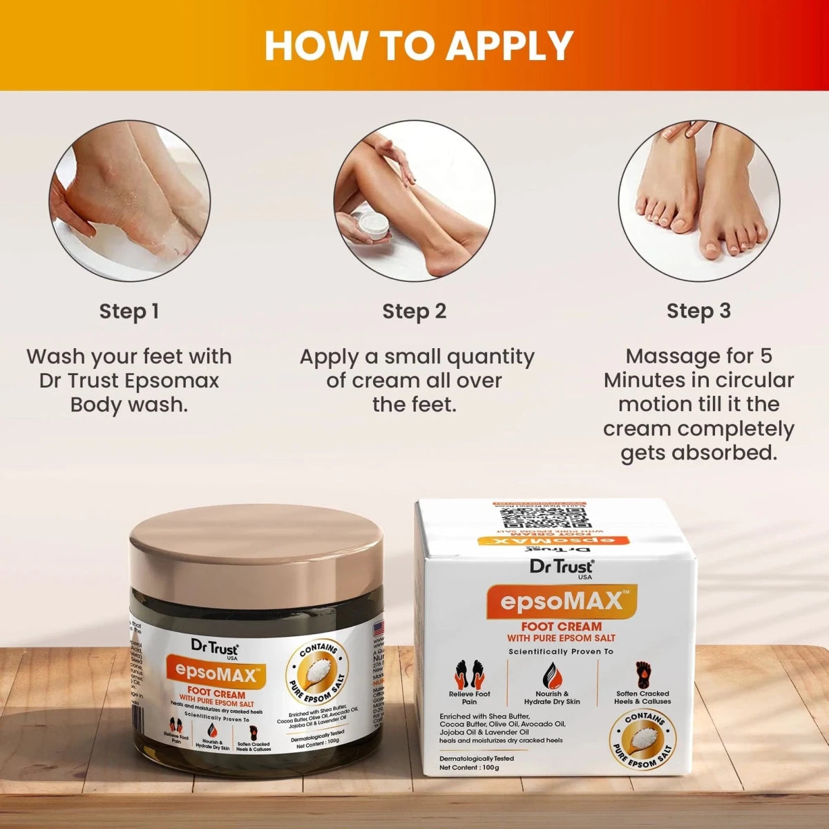 Dr Trust USA Epsomax Pain Relief Foot Cream 1403