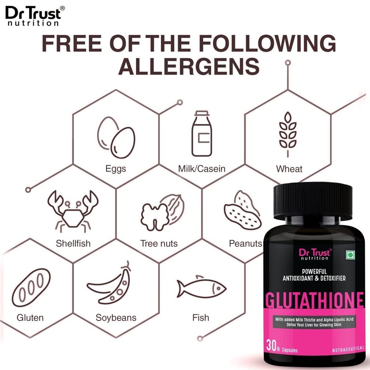 Dr Trust USA Glutathione Vegetarian Capsules 500 mg 722