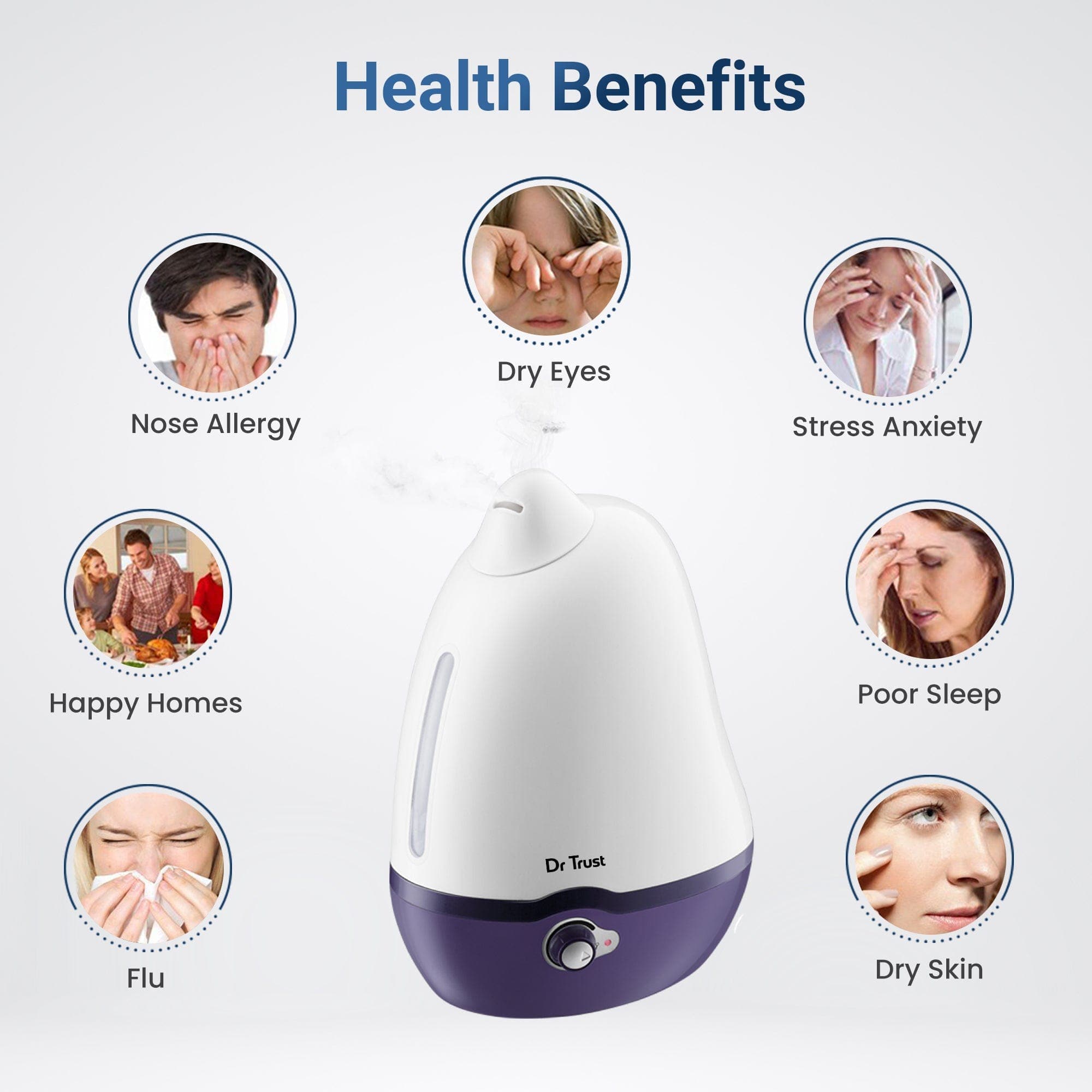 Dr Trust USA humidifier Dr Trust USA HomeSpa Luxury Cool Mist Dolphin Humidifier 904 (2 Liters capacity)