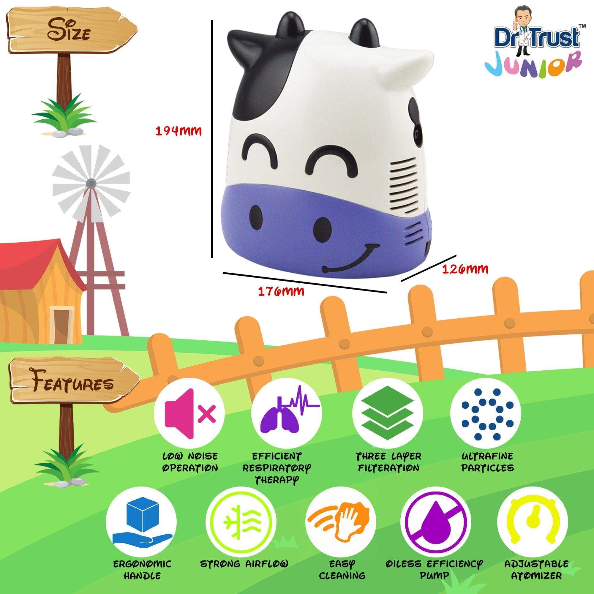 Dr Trust USA Junior Compressor Nebulizer (Cow) | Dr Trust.